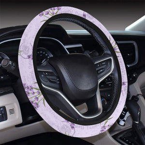 Lavender Pattern Background Car Steering Wheel Cover