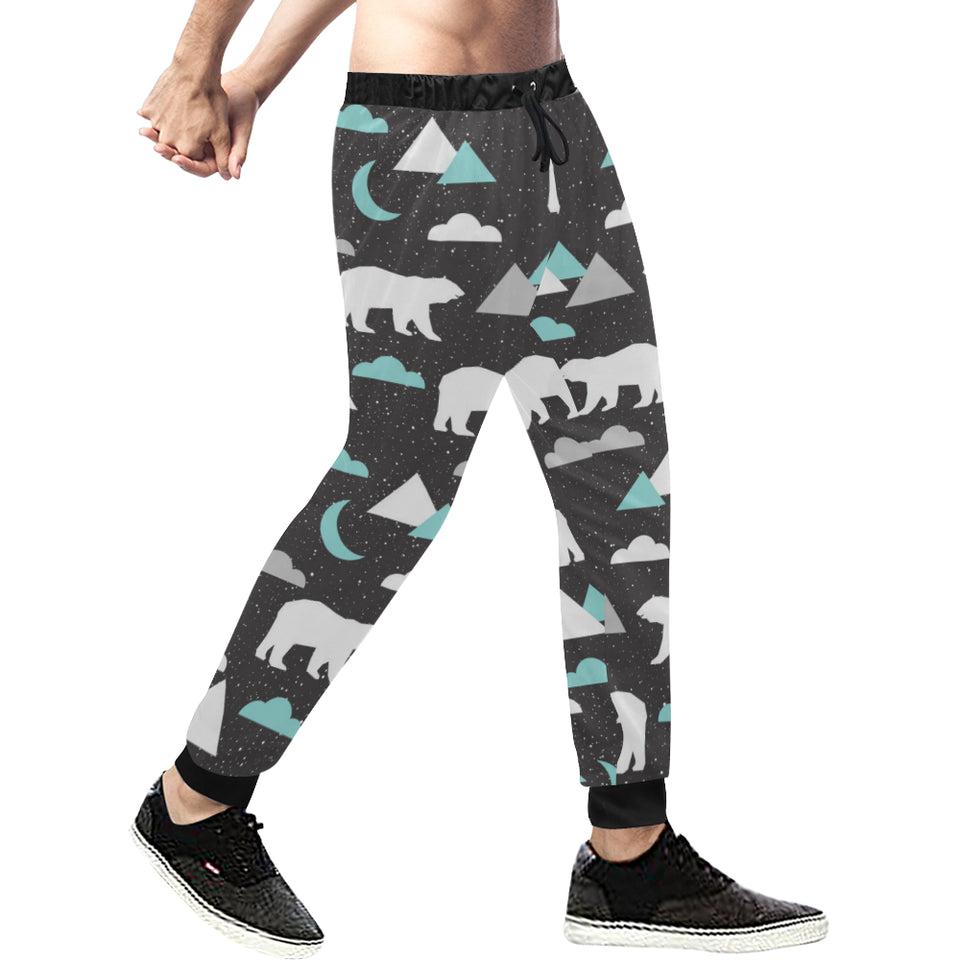 Polar Bear Moon Pattern Unisex Casual Sweatpants