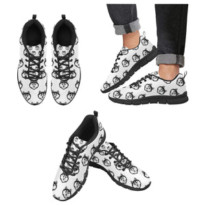 Siberian Husky Pattern Men's Sneakers Black