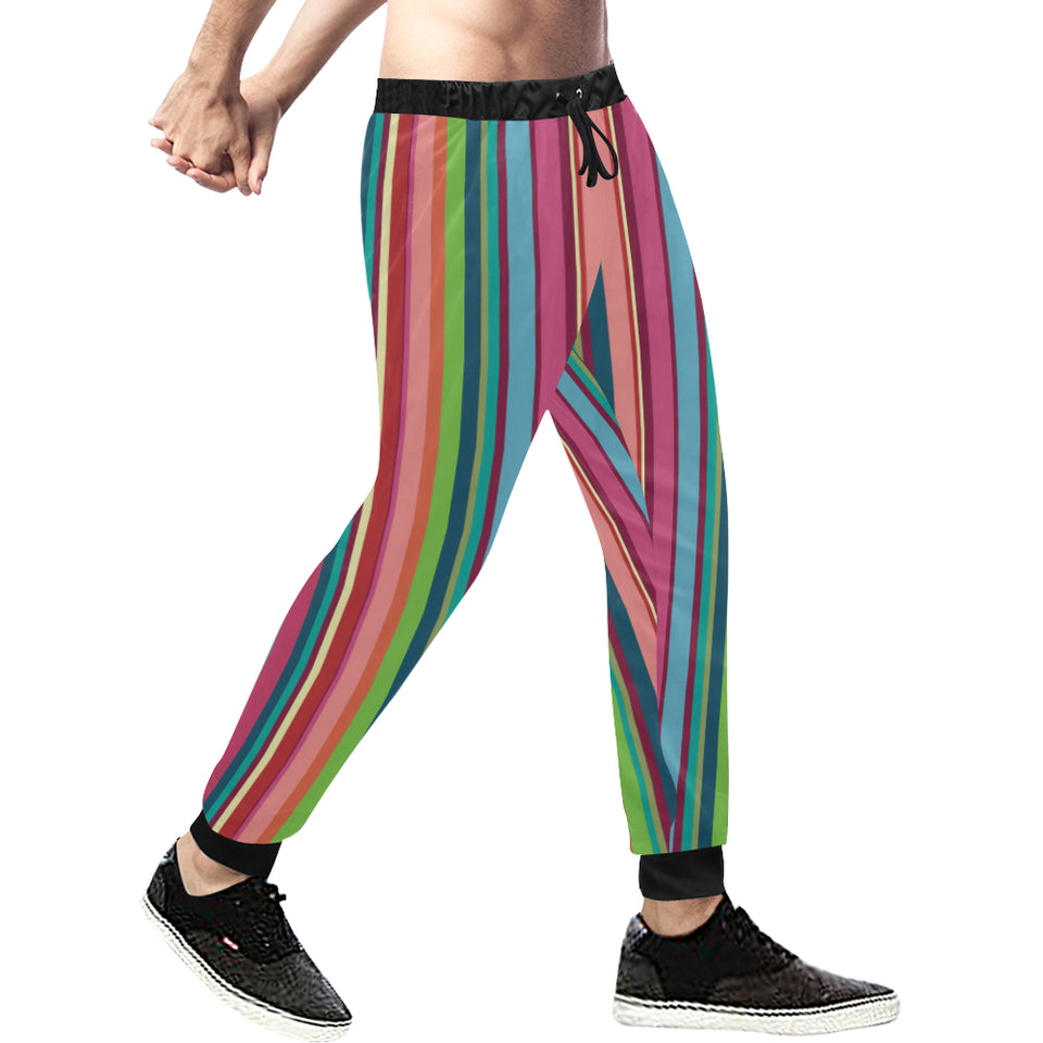 Rainbow Stripe Pattern Unisex Casual Sweatpants