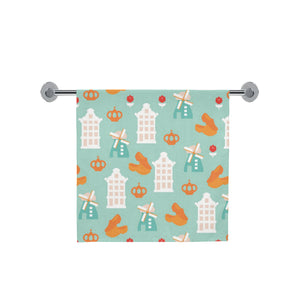 Windmill Pattern Theme Bath Towel