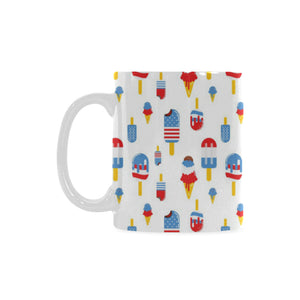 Ice Cream USA Theme Pattern Classical White Mug (FulFilled In US)