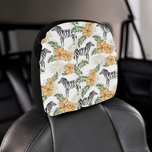 Zebra Hibiscus Pattern Car Headrest Cover