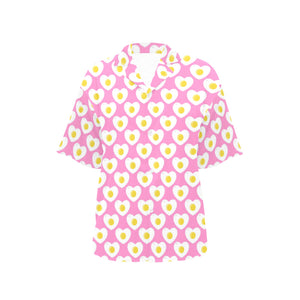 Fried Eggs Pattern Print Design 02 Women's All Over Print Hawaiian Shirt