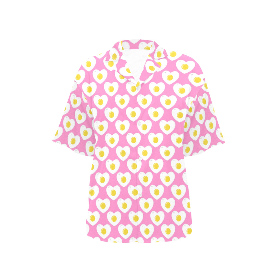 Fried Eggs Pattern Print Design 02 Women's All Over Print Hawaiian Shirt