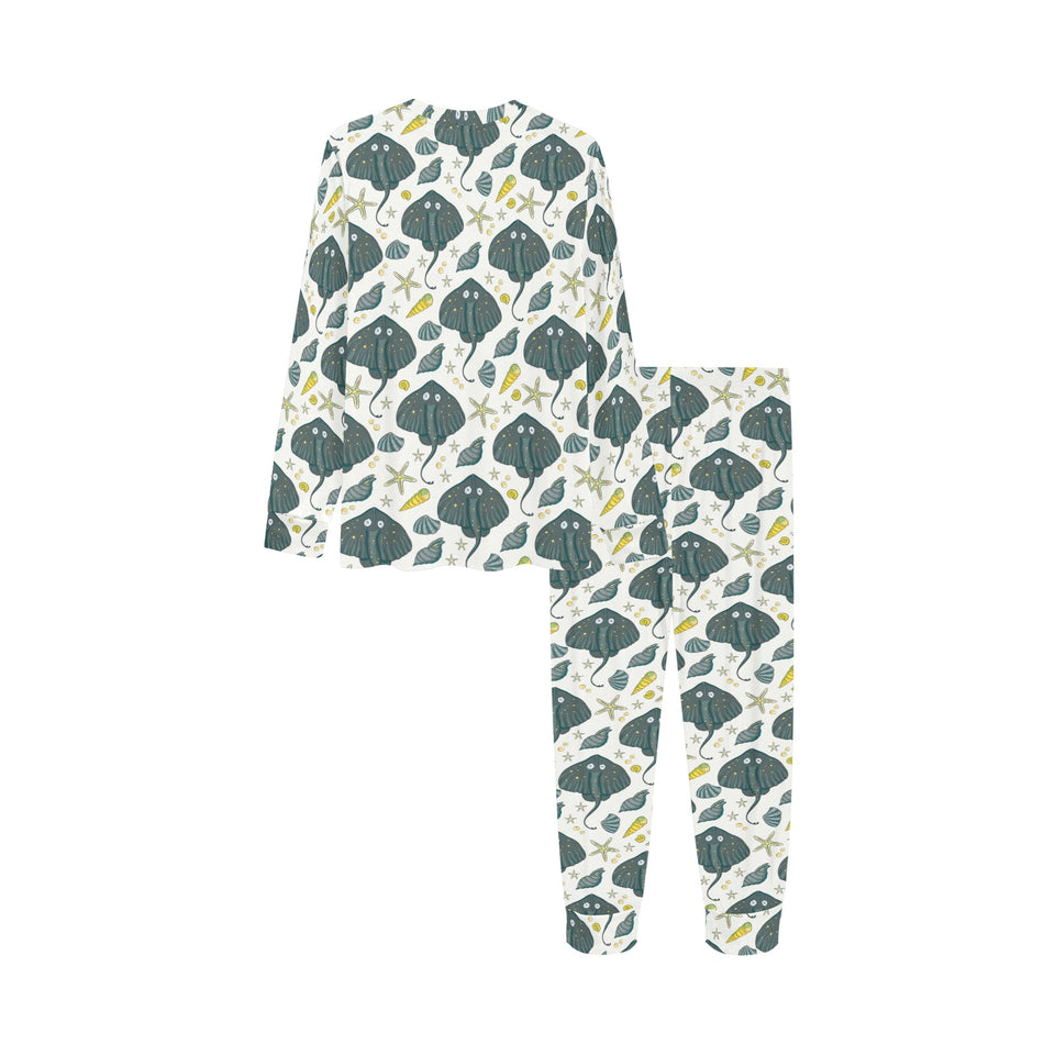 Stingray Pattern Print Design 03 Kids' Boys' Girls' All Over Print Pajama Set