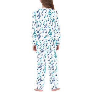 Music Notes Pattern Print Design 03 Kids' Boys' Girls' All Over Print Pajama Set