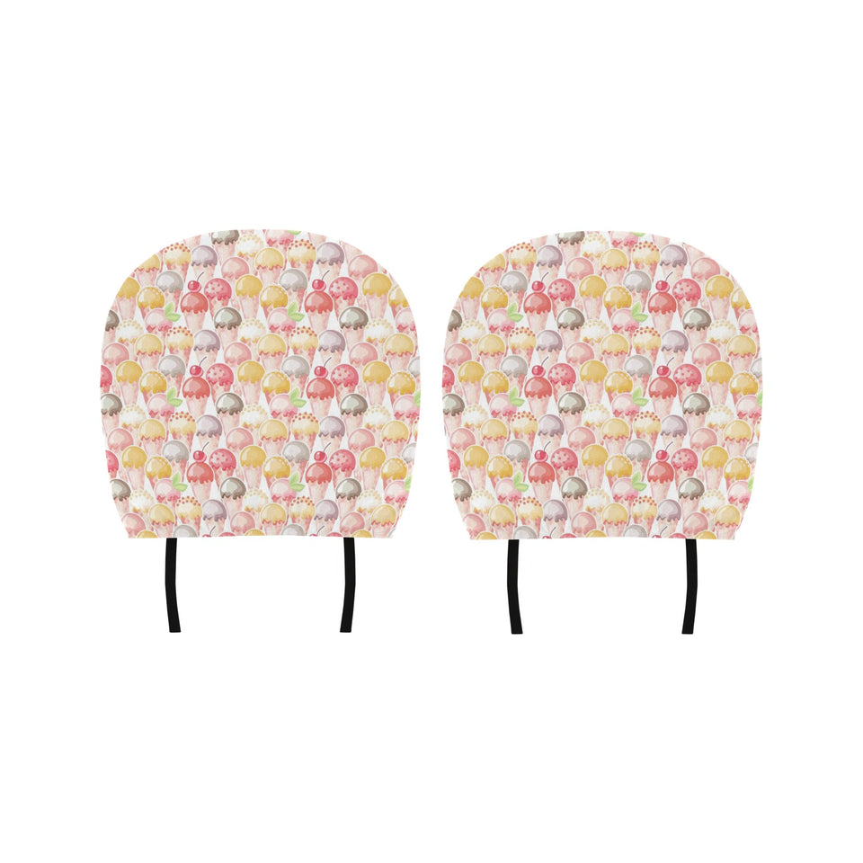 Ice Cream Cone Pattern Car Headrest Cover