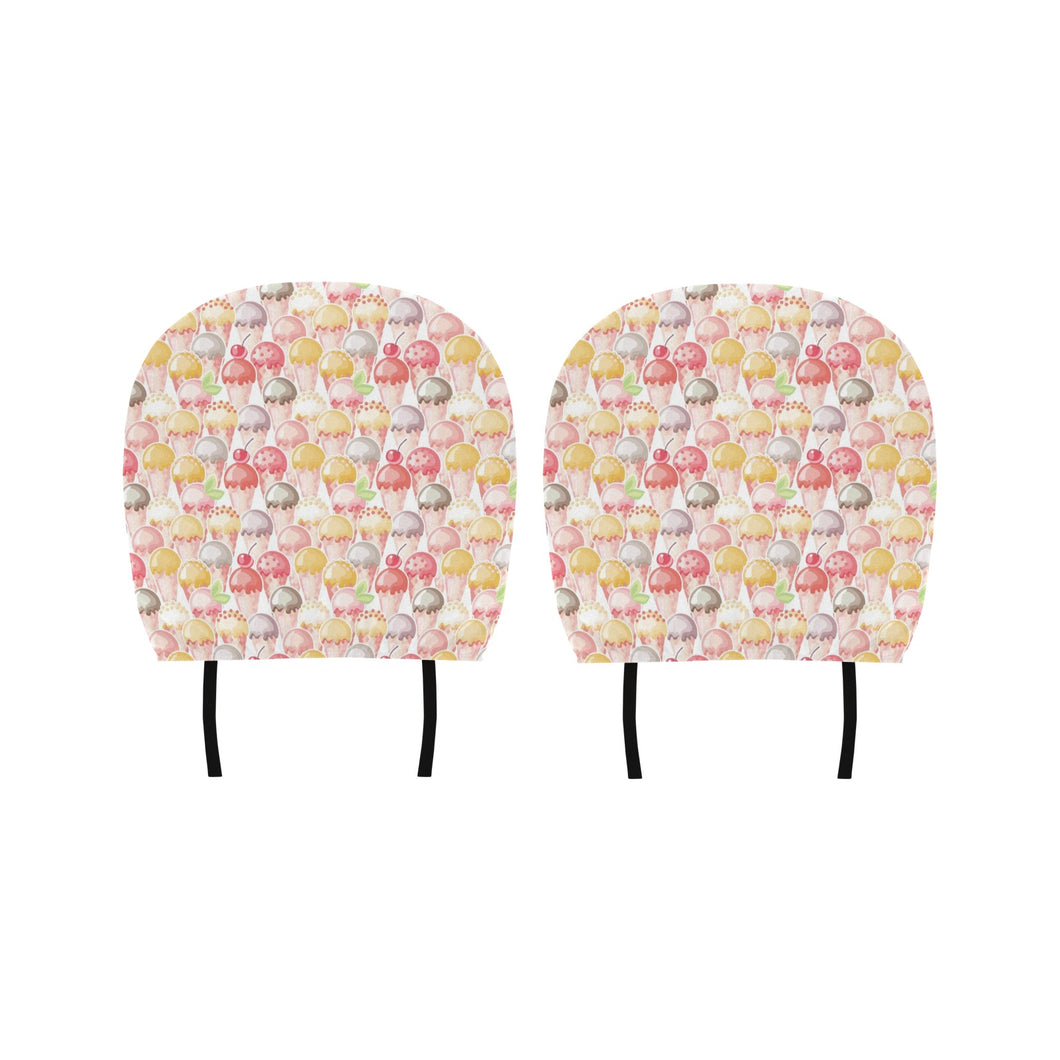 Ice Cream Cone Pattern Car Headrest Cover