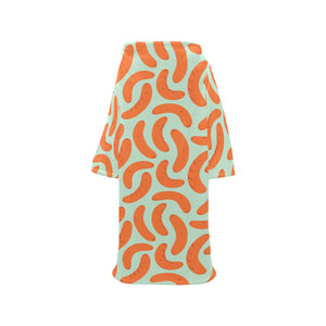 Sausage Pattern Print Design 04 Blanket Robe with Sleeves