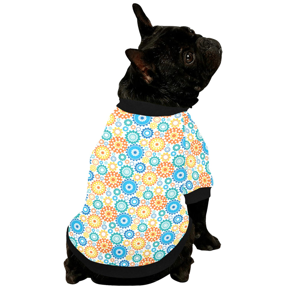 Gear Pattern Print Design 04 All Over Print Pet Dog Round Neck Fuzzy Shirt