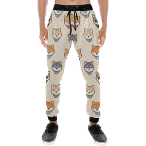 Shiba Inu Head Pattern Unisex Casual Sweatpants