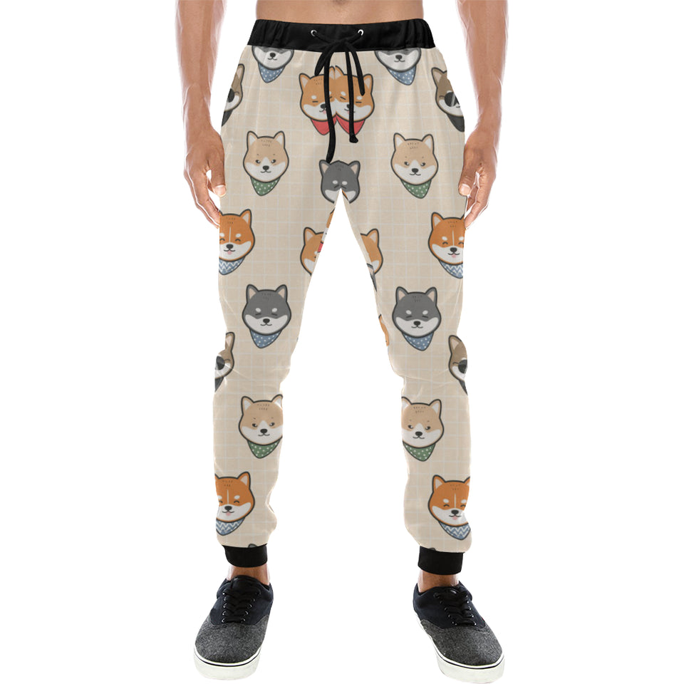 Shiba Inu Head Pattern Unisex Casual Sweatpants