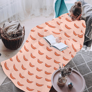 Sausage Pattern Print Design 01 Blanket Robe with Sleeves