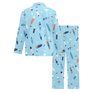 Surfboard Pattern Print Design 05 Men's Long Pajama Set