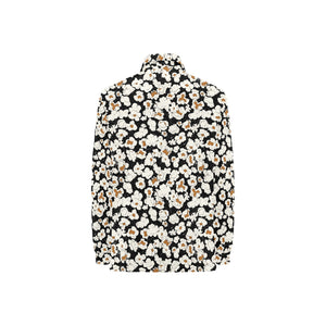 Popcorn Pattern Print Design 02 Women's Long Sleeve Polo Shirt