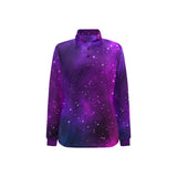 Pink Space Galaxy Pattern4 Women's Long Sleeve Polo Shirt