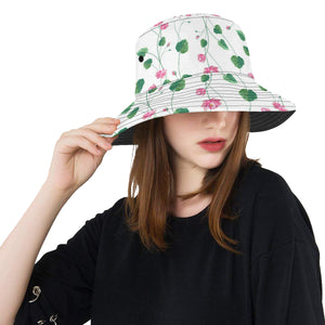 Pink Lotus Waterlily Flower Pattern Unisex Bucket Hat