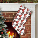 American Football Ball Red Helmet Pattern Christmas Stocking