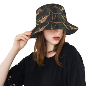 Monkey Pattern Black Background Unisex Bucket Hat