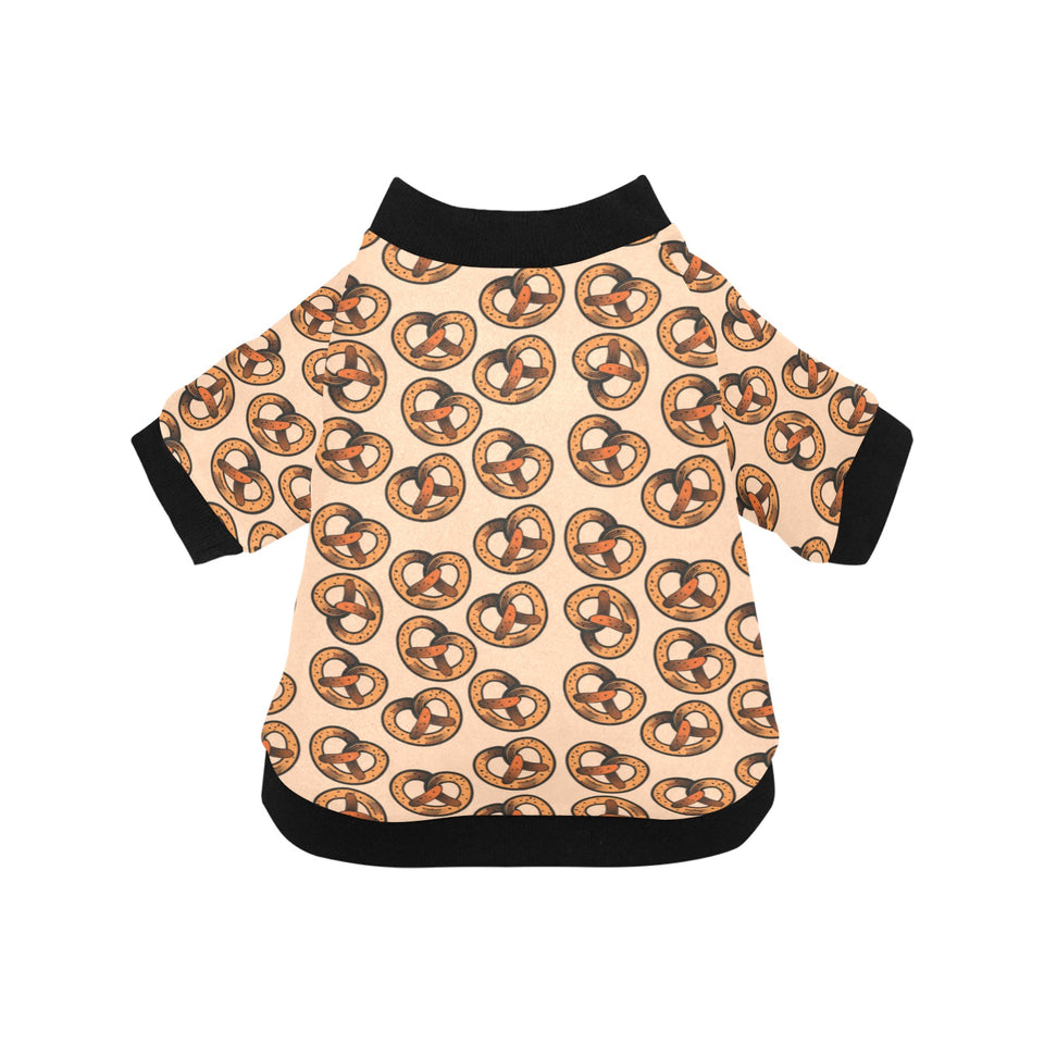 Pretzels Pattern Print Design 02 All Over Print Pet Dog Round Neck Fuzzy Shirt