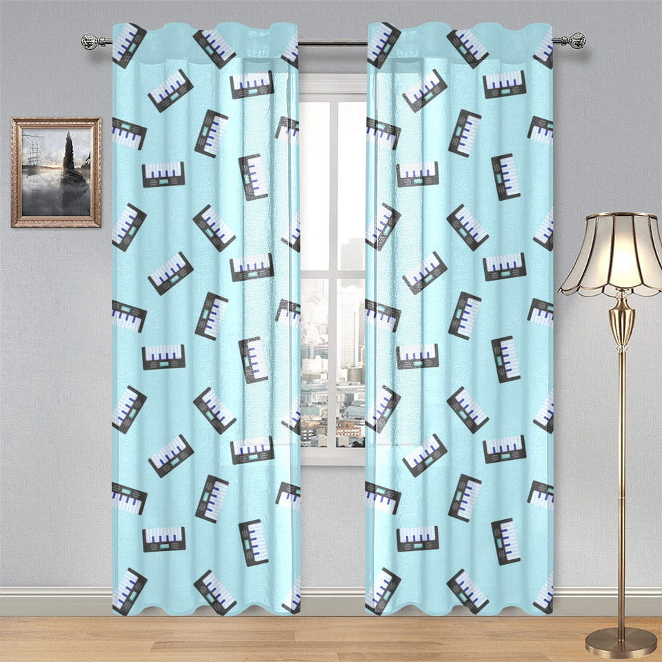 Piano Pattern Print Design 05 Gauze Curtain