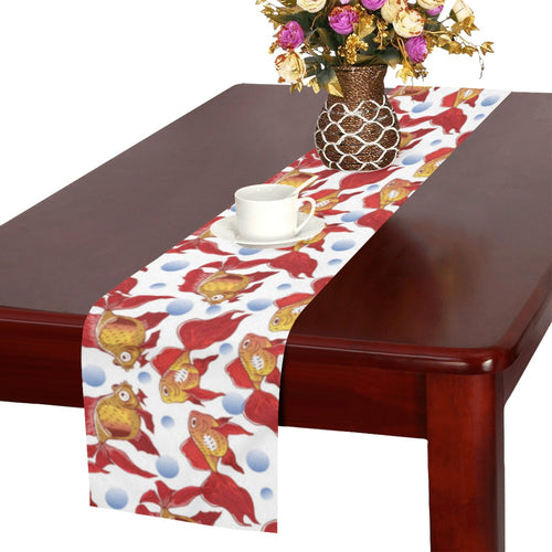 Goldfish Pattern Print Design 02 Table Runner