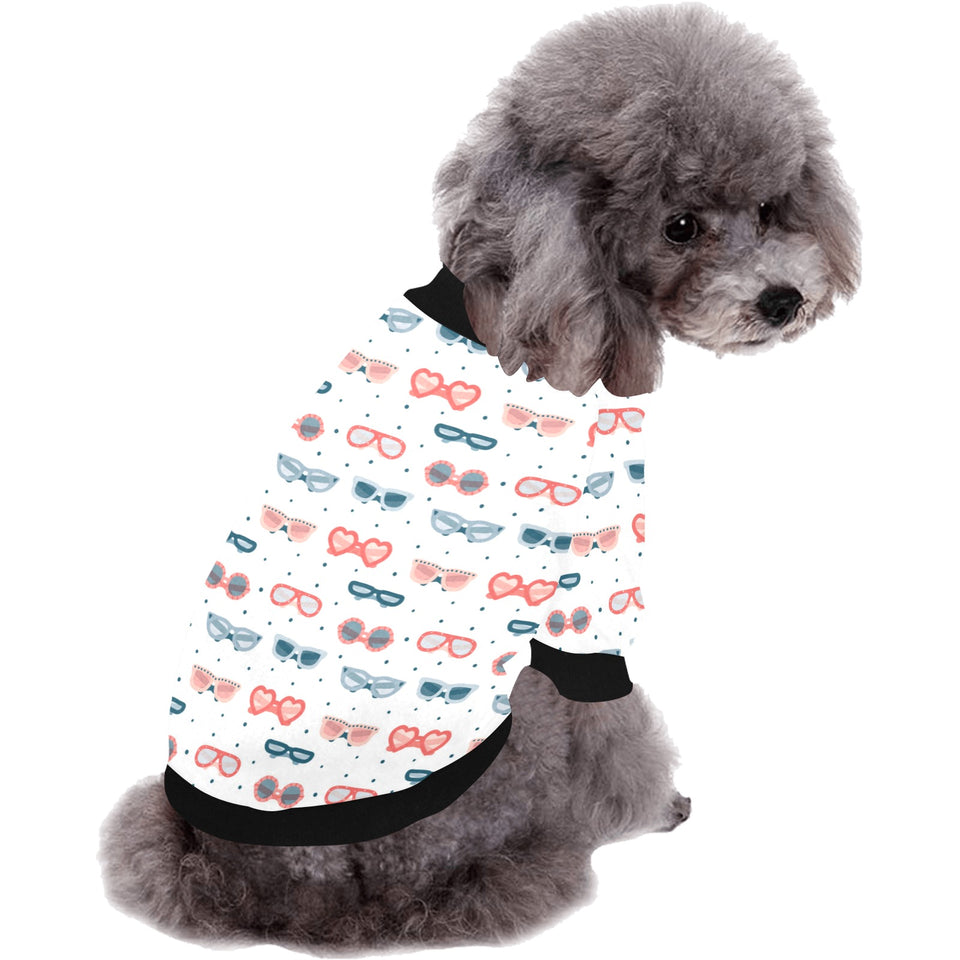 Sun Glasses Pattern Print Design 02 All Over Print Pet Dog Round Neck Fuzzy Shirt