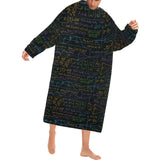 Math Pattern Print Design 01 Blanket Robe with Sleeves