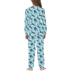 Swallow Pattern Print Design 01 Kids' Boys' Girls' All Over Print Pajama Set