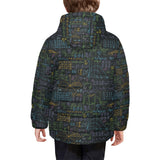 Math Pattern Print Design 04 Kids' Boys' Girls' Padded Hooded Jacket