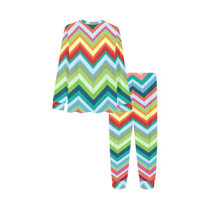 Rainbow Zigzag Chavron Pattern Kids' Boys' Girls' All Over Print Pajama Set