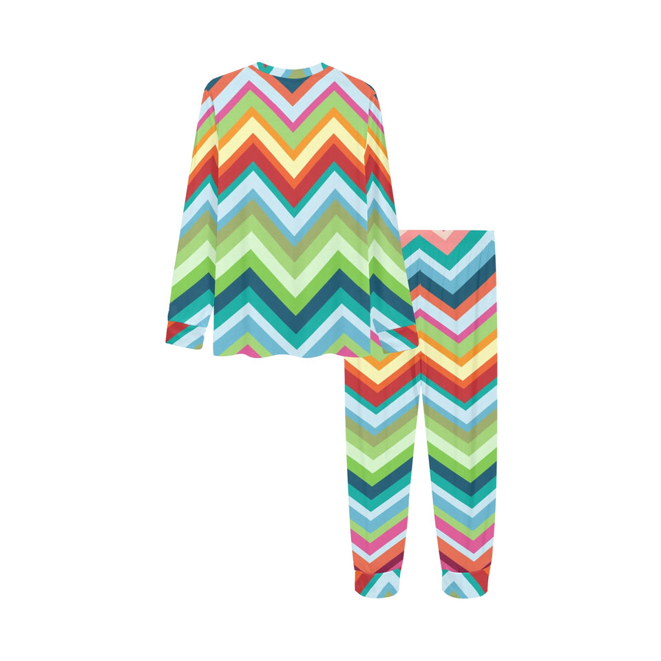 Rainbow Zigzag Chavron Pattern Kids' Boys' Girls' All Over Print Pajama Set