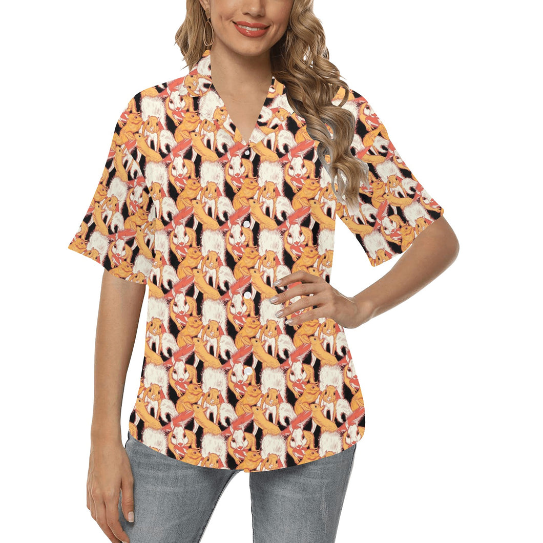 Squirrel Pattern Print Design 04 Women's All Over Print Hawaiian Shirt