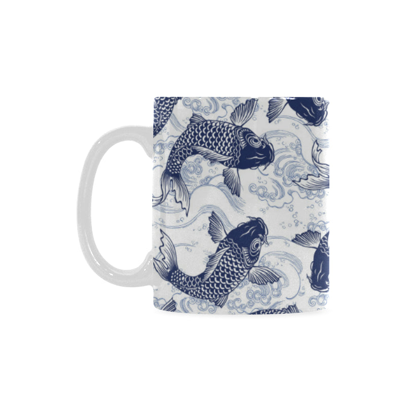 Koi Fish Carp Fish Pattern Classical White Mug (FulFilled In US)