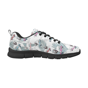 French Bulldog Skating Pattern Men's Sneakers Black