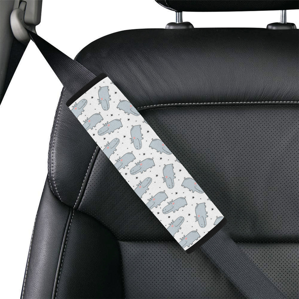 Hippopotamus Pattern Print Design 01 Car Seat Belt Cover