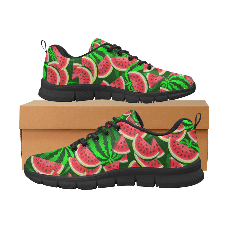 Watermelon Pattern Theme Men's Sneakers Black