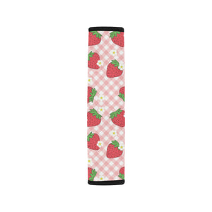 Strawberry Pattern Stripe Background Car Seat Belt Cover