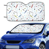 Surfboard Pattern Print Design 01 Car Sun Shade