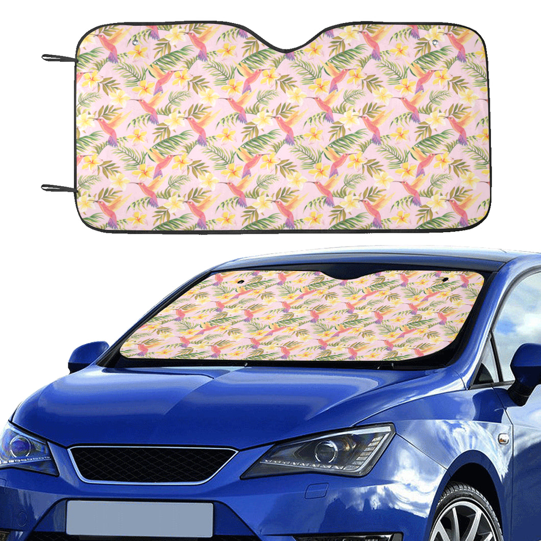 Hummingbird Pattern Print Design 03 Car Sun Shade