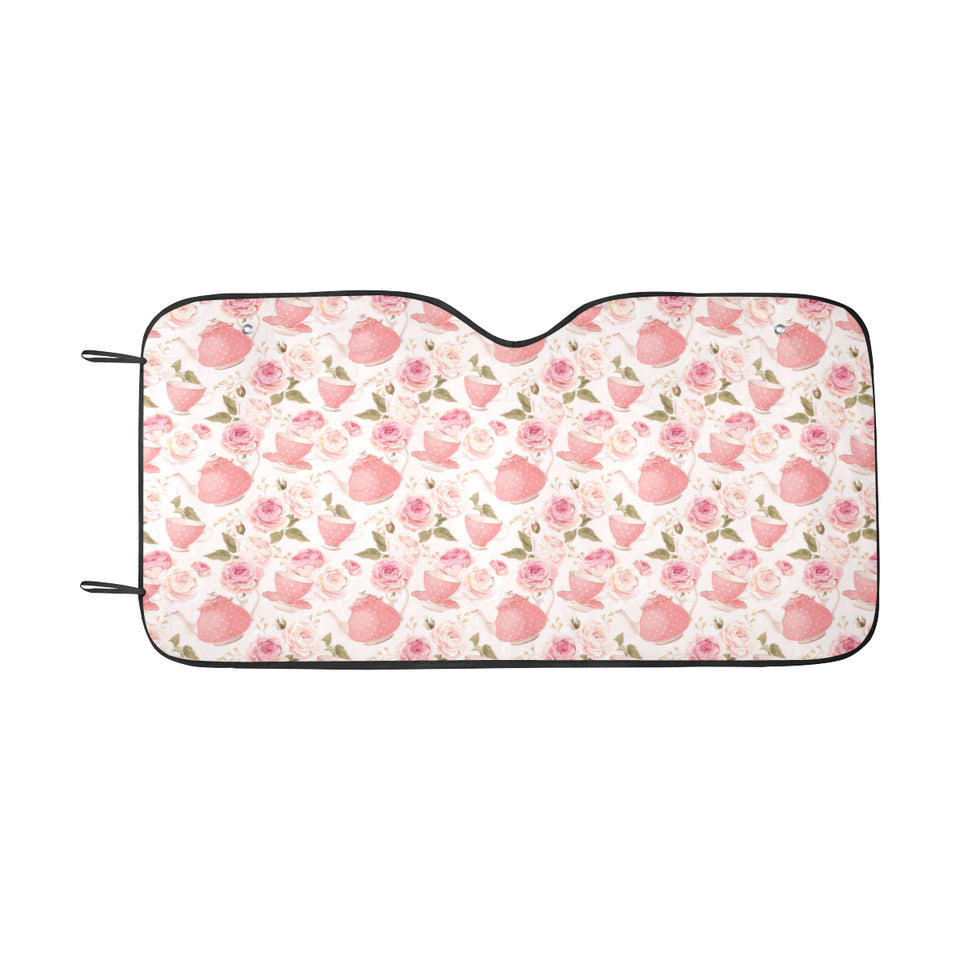 Tea pots Pattern Print Design 04 Car Sun Shade