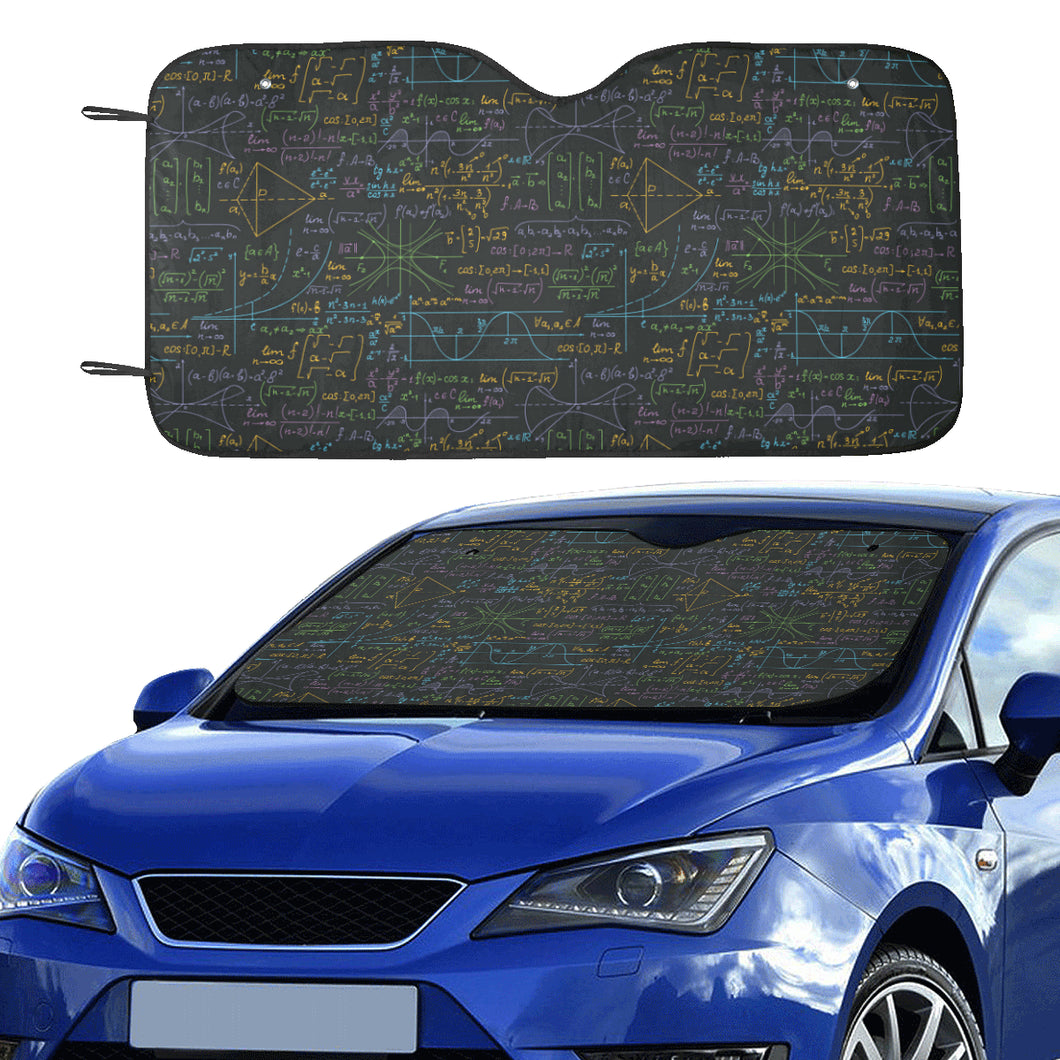 Math Pattern Print Design 01 Car Sun Shade