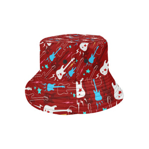 Electical Guitar Red Pattern Unisex Bucket Hat