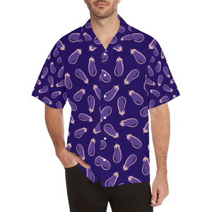 Eggplant Pattern Print Design 02 Men's All Over Print Hawaiian Shirt (Model T58)