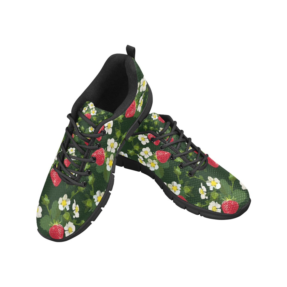 Strawberry Pattern Background Men's Sneakers Black