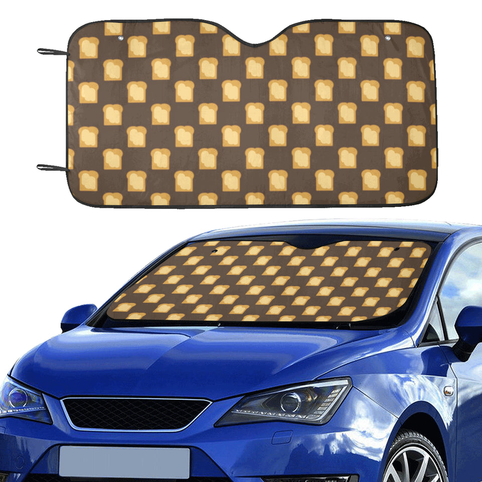 Bread Toast Pattern Print Design 01 Car Sun Shade