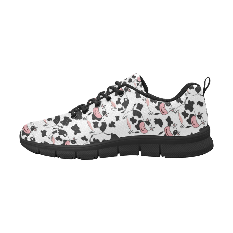 Cute Cow Pattern Men's Sneakers Black