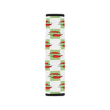 Red Chili Pattern Green White background Car Seat Belt Cover