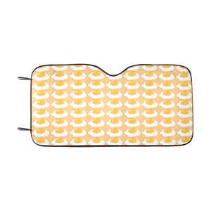 Fried Eggs Pattern Print Design 04 Car Sun Shade